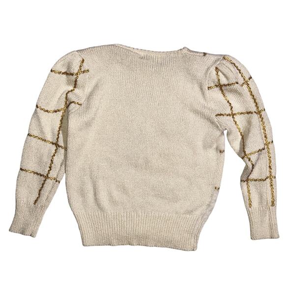 Eugenia by Angenie Vintage 80's Applique & Angora Hair Embellished Sweater Small - Picture 4 of 6